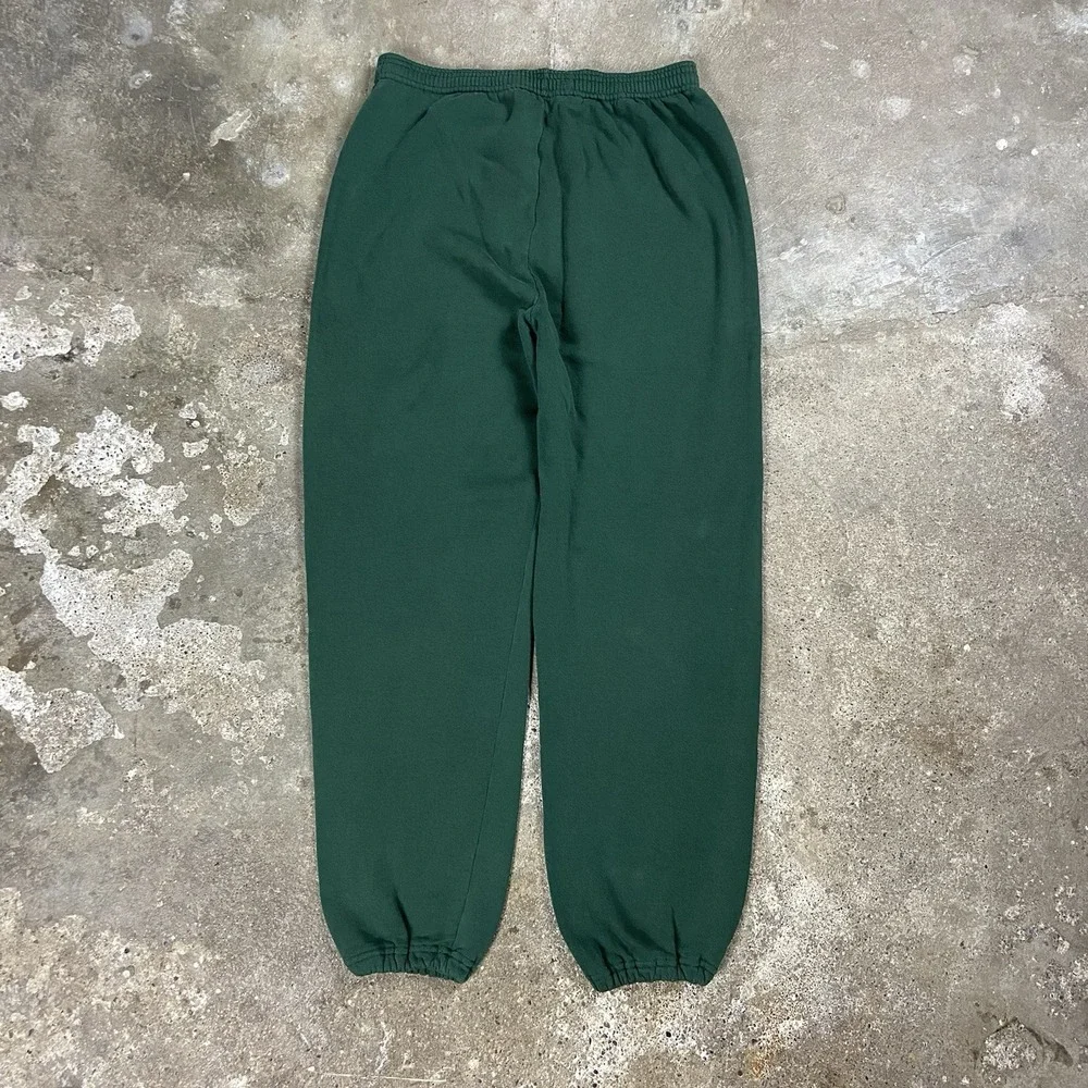 Vintage 80s Jerzees Sweatpants Size XL Green Drawstring Adjustable Tapered Leg